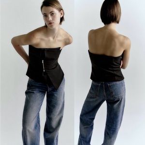Zara zippered asymmetrical top